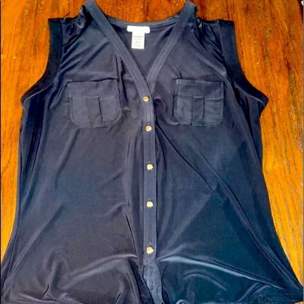 Cache tie bottom sleeveless top